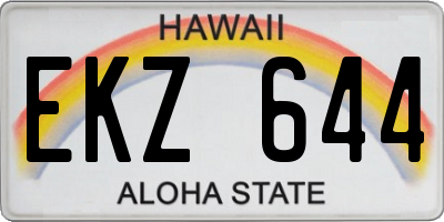 HI license plate EKZ644