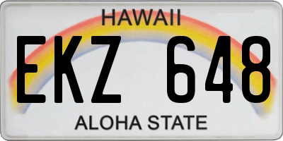 HI license plate EKZ648