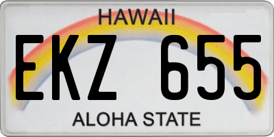 HI license plate EKZ655