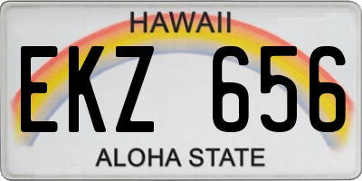 HI license plate EKZ656