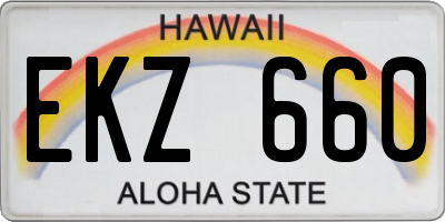 HI license plate EKZ660