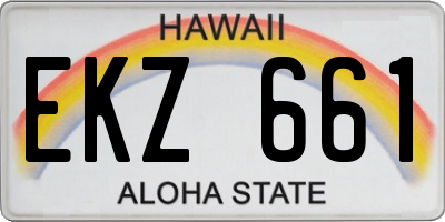 HI license plate EKZ661