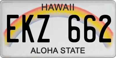 HI license plate EKZ662