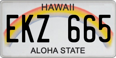 HI license plate EKZ665