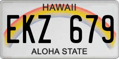 HI license plate EKZ679