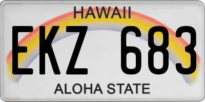 HI license plate EKZ683