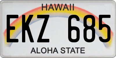 HI license plate EKZ685