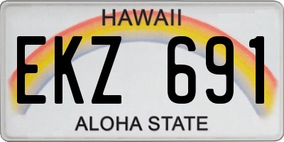 HI license plate EKZ691
