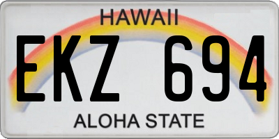 HI license plate EKZ694