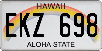 HI license plate EKZ698