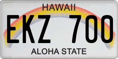 HI license plate EKZ700