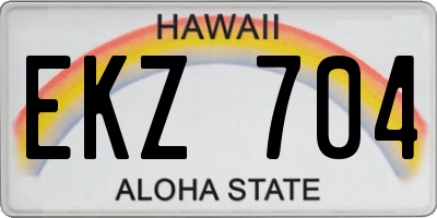 HI license plate EKZ704