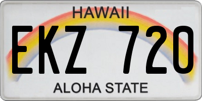 HI license plate EKZ720