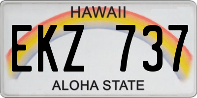 HI license plate EKZ737