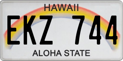 HI license plate EKZ744