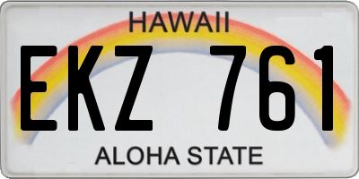 HI license plate EKZ761