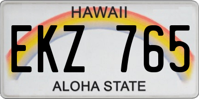 HI license plate EKZ765