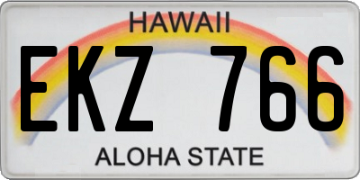 HI license plate EKZ766
