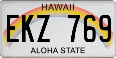 HI license plate EKZ769