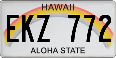 HI license plate EKZ772