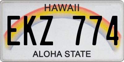 HI license plate EKZ774