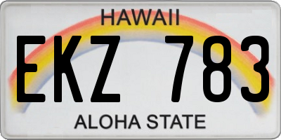 HI license plate EKZ783