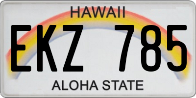 HI license plate EKZ785