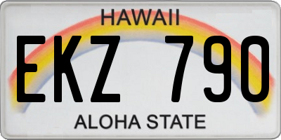HI license plate EKZ790