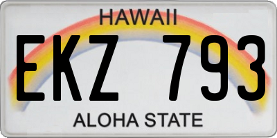 HI license plate EKZ793