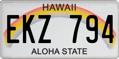 HI license plate EKZ794