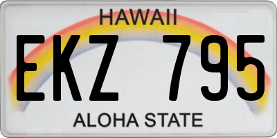 HI license plate EKZ795
