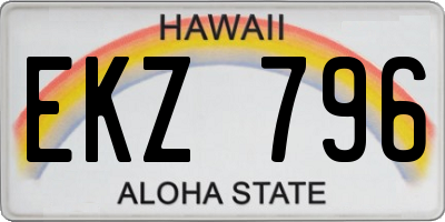 HI license plate EKZ796