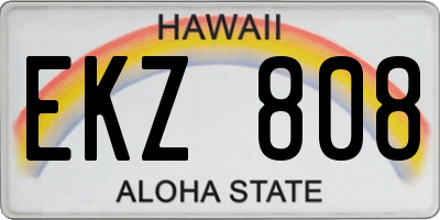 HI license plate EKZ808