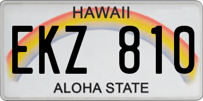 HI license plate EKZ810