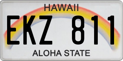HI license plate EKZ811