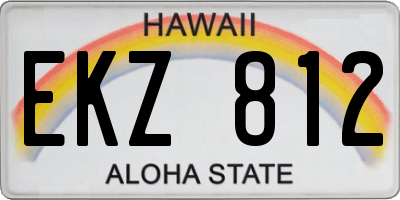 HI license plate EKZ812