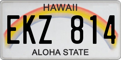 HI license plate EKZ814