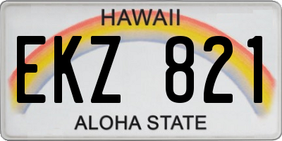 HI license plate EKZ821