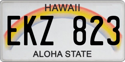 HI license plate EKZ823