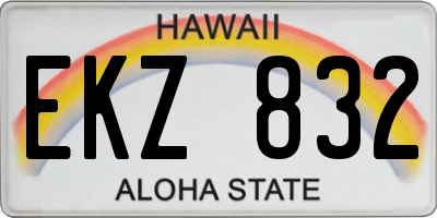 HI license plate EKZ832