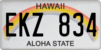 HI license plate EKZ834