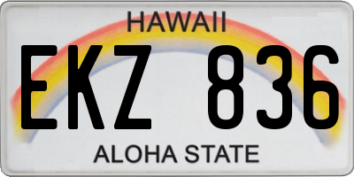 HI license plate EKZ836