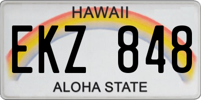 HI license plate EKZ848