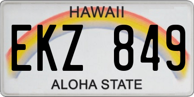 HI license plate EKZ849
