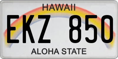 HI license plate EKZ850
