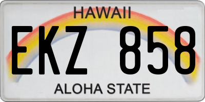 HI license plate EKZ858