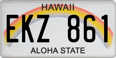HI license plate EKZ861