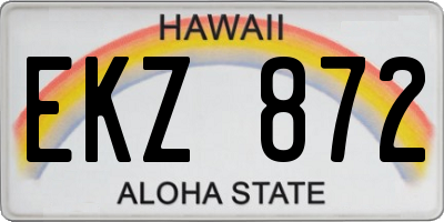 HI license plate EKZ872