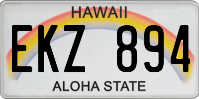 HI license plate EKZ894