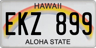 HI license plate EKZ899